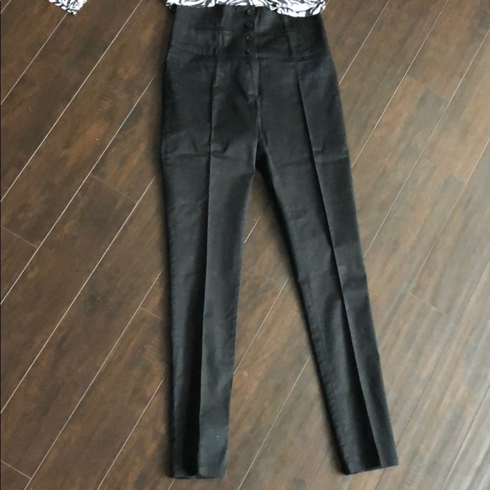 BLACK HIGH WAISTED SKINNY ANKLE PANT - Picture 3 of 6